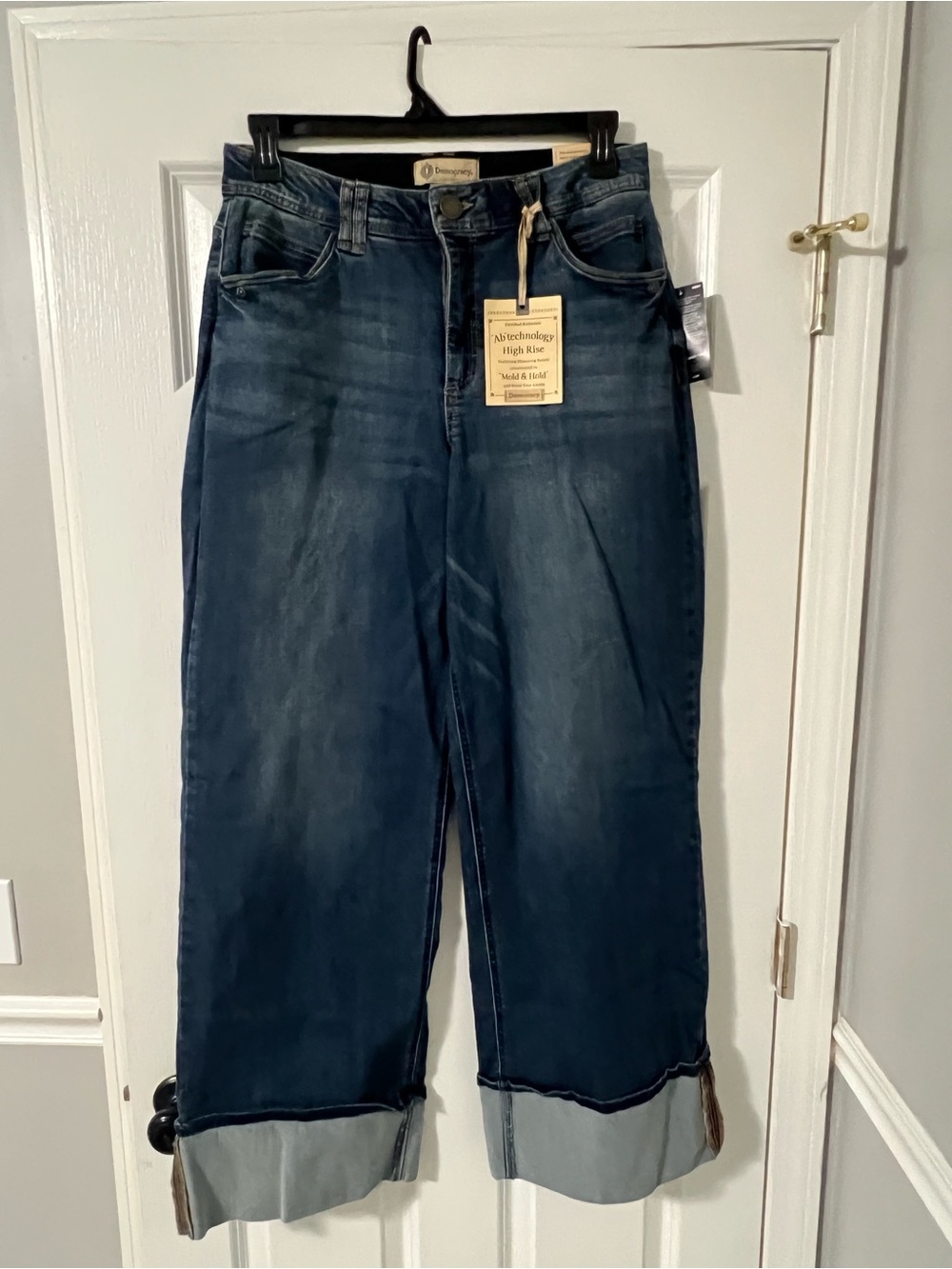 Democracy “Ab” Technology Booty Lift Dark Blue High-Rise Wide Leg Jeans